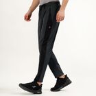 Men's Charcoal Black Slim Fit Side-Panel Track Pants, Dark Grey, small